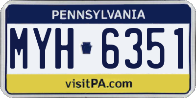 PA license plate MYH6351
