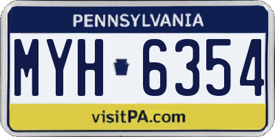 PA license plate MYH6354
