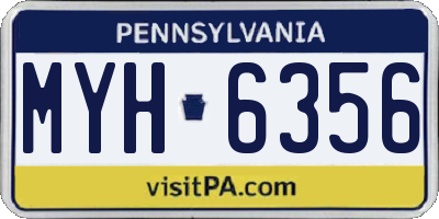 PA license plate MYH6356