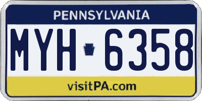PA license plate MYH6358