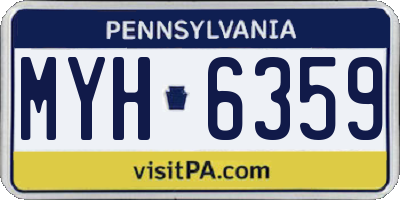 PA license plate MYH6359