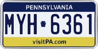 PA license plate MYH6361