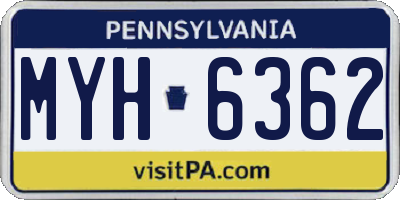PA license plate MYH6362