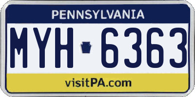 PA license plate MYH6363
