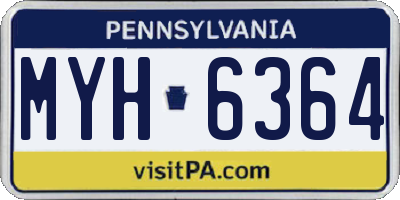 PA license plate MYH6364