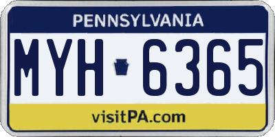 PA license plate MYH6365