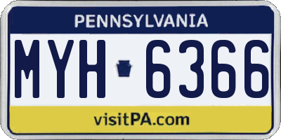 PA license plate MYH6366