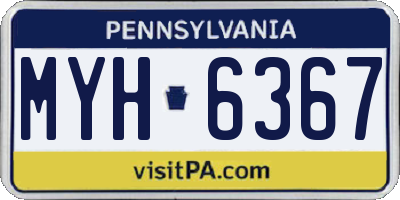 PA license plate MYH6367