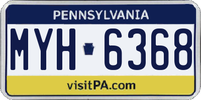 PA license plate MYH6368