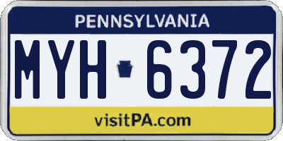 PA license plate MYH6372