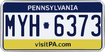 PA license plate MYH6373