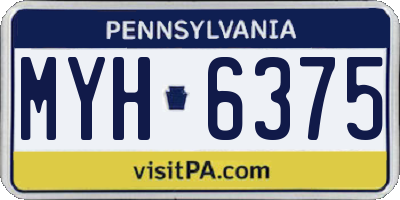PA license plate MYH6375
