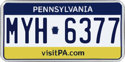 PA license plate MYH6377