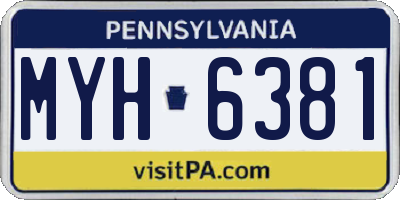 PA license plate MYH6381