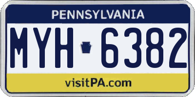 PA license plate MYH6382