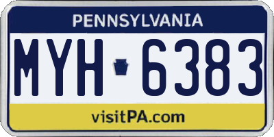 PA license plate MYH6383