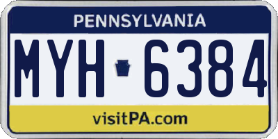 PA license plate MYH6384