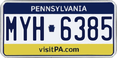 PA license plate MYH6385