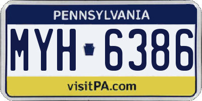 PA license plate MYH6386