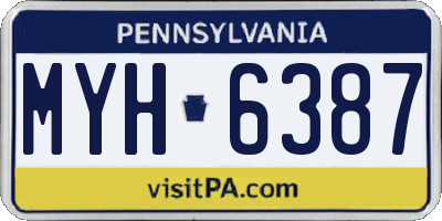 PA license plate MYH6387