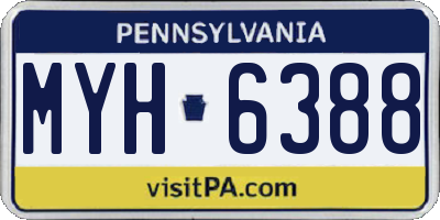 PA license plate MYH6388