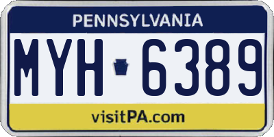 PA license plate MYH6389