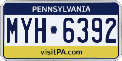 PA license plate MYH6392