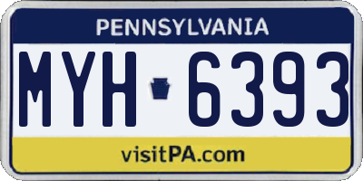 PA license plate MYH6393
