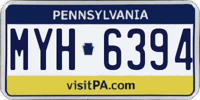 PA license plate MYH6394