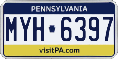 PA license plate MYH6397