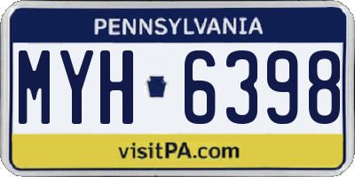 PA license plate MYH6398