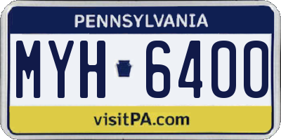 PA license plate MYH6400