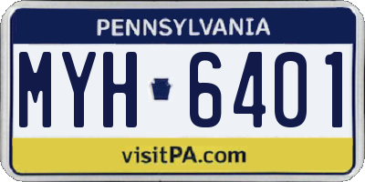 PA license plate MYH6401