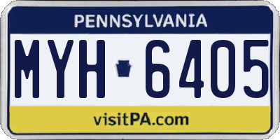 PA license plate MYH6405
