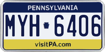 PA license plate MYH6406