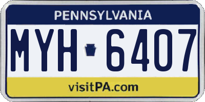 PA license plate MYH6407