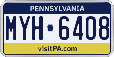 PA license plate MYH6408