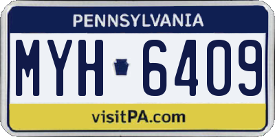 PA license plate MYH6409