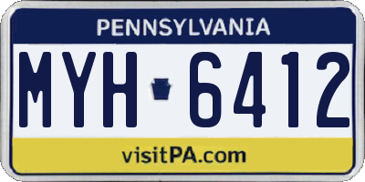 PA license plate MYH6412