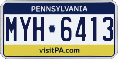 PA license plate MYH6413