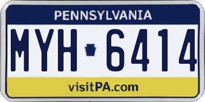 PA license plate MYH6414