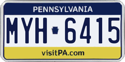 PA license plate MYH6415