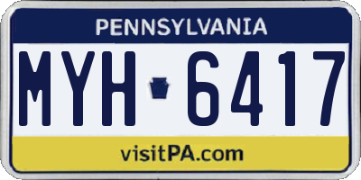 PA license plate MYH6417