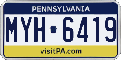PA license plate MYH6419