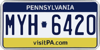 PA license plate MYH6420