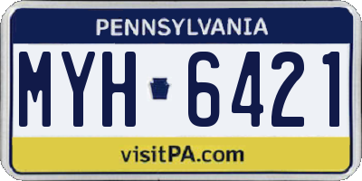 PA license plate MYH6421