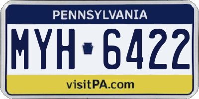 PA license plate MYH6422