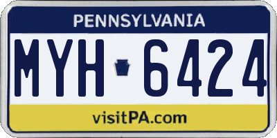 PA license plate MYH6424