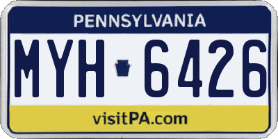 PA license plate MYH6426
