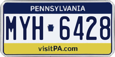 PA license plate MYH6428
